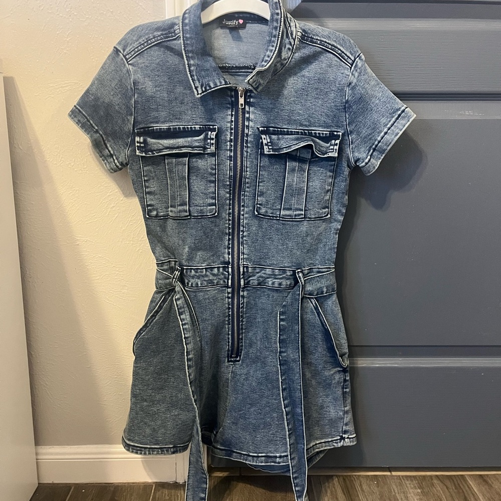 Justify Blue Denim Romper